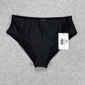 Zyia Active Swimsuit Bottom Womens XXL Black High Rise Classic Athletic Swimwear